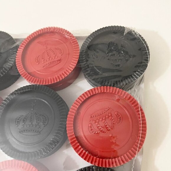 Jumbo Red And Black Replacement Checkers Large 2.25" - Picture 4 of 14
